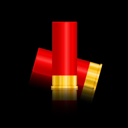 shotgun shells vector illustration isolated on black background のイラスト素材