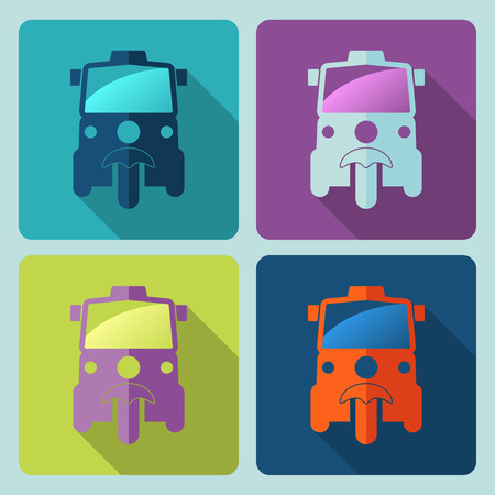 Sign tuk tuk in Bangkok of Thailand design vector illustration  のイラスト素材