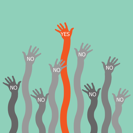 One hand say yes.のイラスト素材