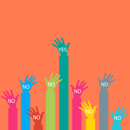 One hand say yes.のイラスト素材