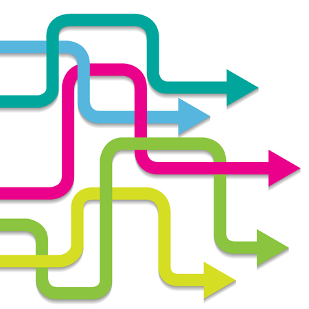 Many colorful arrow direction.のイラスト素材
