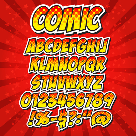comics style alphabet collection setのイラスト素材