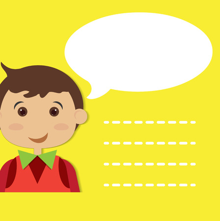 Boy with speech bubble.のイラスト素材