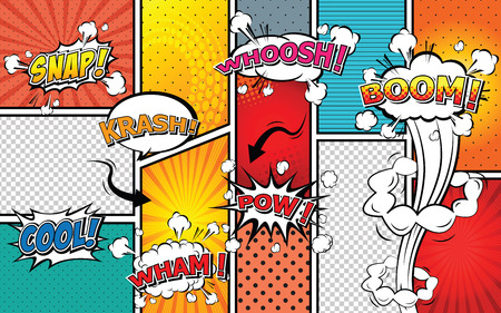Comic sound effect speech bubble pop art.のイラスト素材