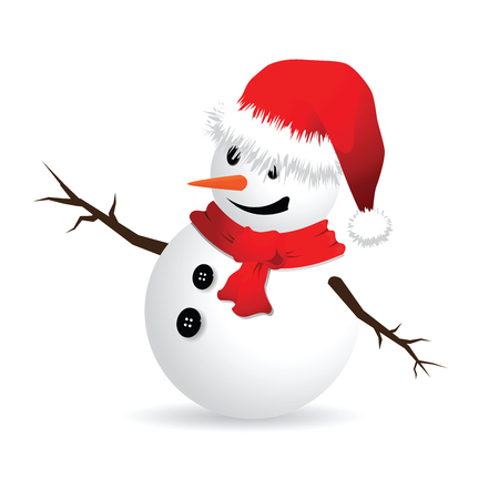 Snowman vector illustration on white background.のイラスト素材
