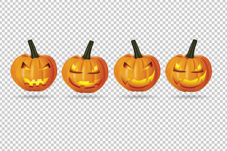 Pumpkin Ghost on transparent background. illustrator Vectorのイラスト素材