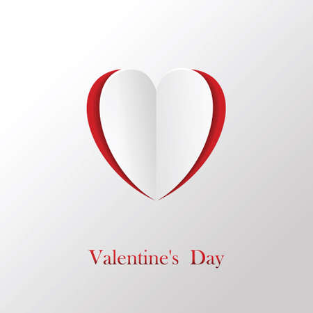 Happy Valentine's day With paper heart on red background. Illustratorのイラスト素材