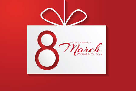 March 8. International Women's Day greeting card paper cut for your design. vector illustration