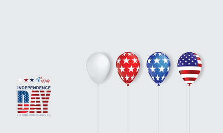 4th of July poster template.USA independence day celebration with American balloons .USA 4th of July for Brochures,Poster or Banner.Vector illustration EPS 10のイラスト素材