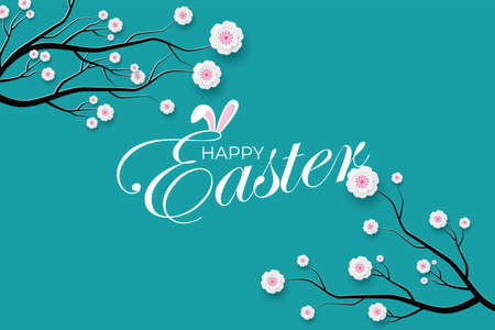 Happy Easter banner. Holiday concept design for greeting card, banner, poster, flyer, web. Happy...