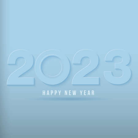 Happy New Year 2023 text design. for Brochure design template, card, banner. Vector illustration....