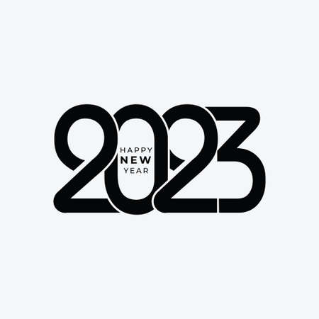 Happy New Year 2023 text design. for Brochure design template, card, banner. Vector illustration....