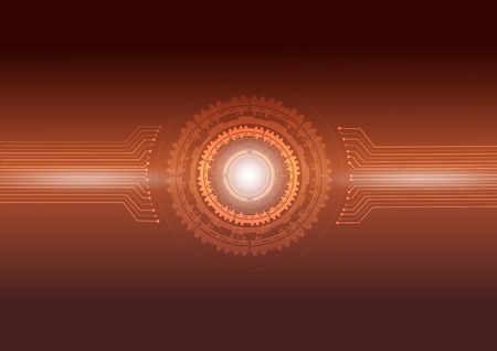 abstract technology orangeのイラスト素材