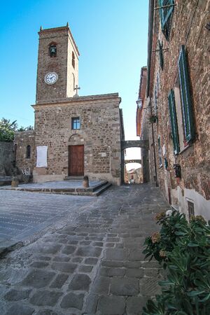 historical monuments street buildings,Tuscany, Marina di Grosseto, Castiglione Della Pescaia, Italy.の写真素材