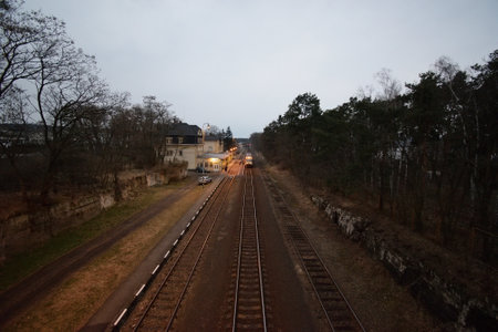 Doksy, Czechia - March 06, 2022: train in train station