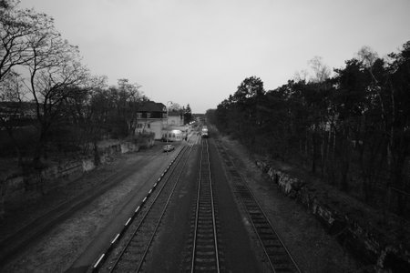 Doksy, Czechia - March 06, 2022: train in train stationのeditorial素材