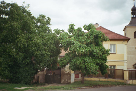 view of Tyl Square in Bohusovice nad Ohri on 31 July 2023 in an analogue photoのeditorial素材