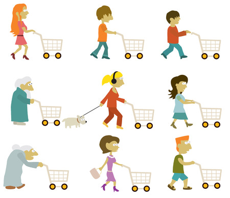 People group  shopping のイラスト素材