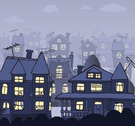 City in the nightのイラスト素材