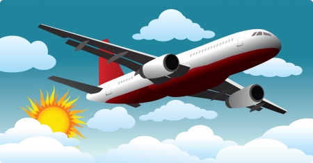 Airplane in the skyのイラスト素材