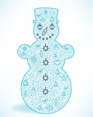 Christmas snowmanのイラスト素材