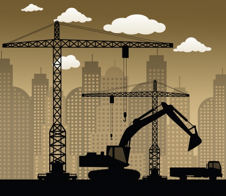 Making the new buildingのイラスト素材