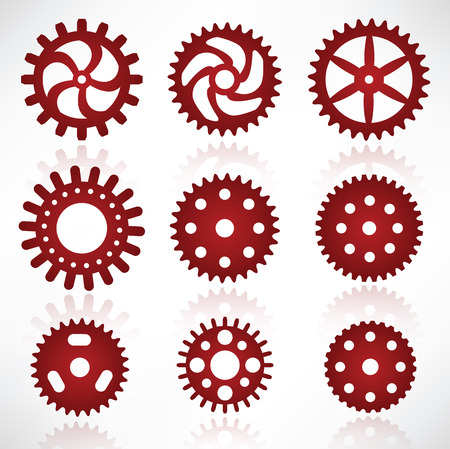 Tooth wheels redのイラスト素材