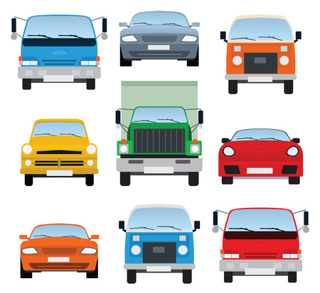 Cars collection  front view のイラスト素材