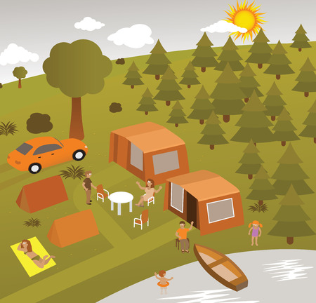 Vacation in the natureのイラスト素材