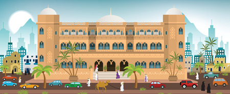 Hotel in the city  Arabia のイラスト素材