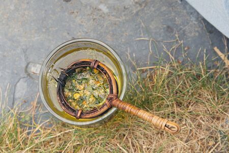 Cup of herbal teaの写真素材