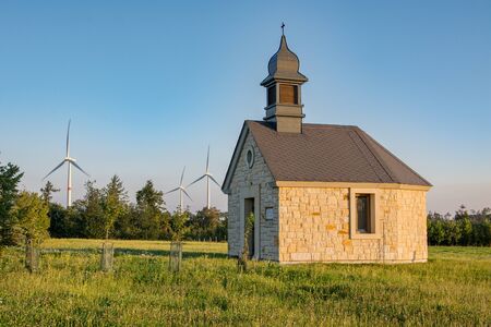 Chapel on the top of Red hill near the small town Budisov nad Budisovkou, Czechia.の写真素材