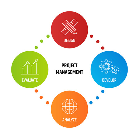 Diagram project Management business product development.Vector illustrationのイラスト素材