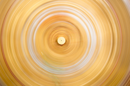 Ring pattern created from a rotating wooden plate on a latheの写真素材