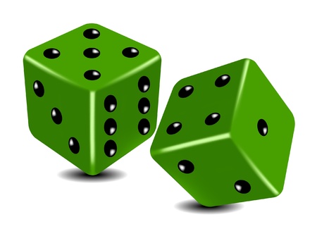Green playing dice のイラスト素材