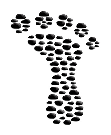 Footprint shape from black stonesのイラスト素材