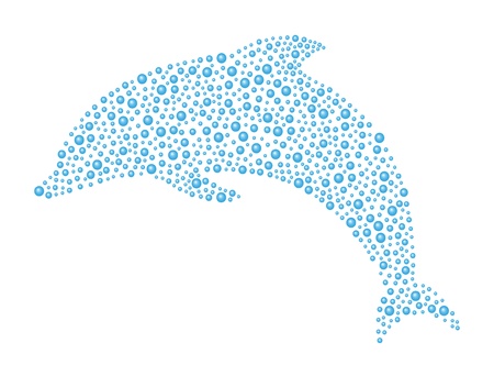 Abstract dolphin in blue design のイラスト素材