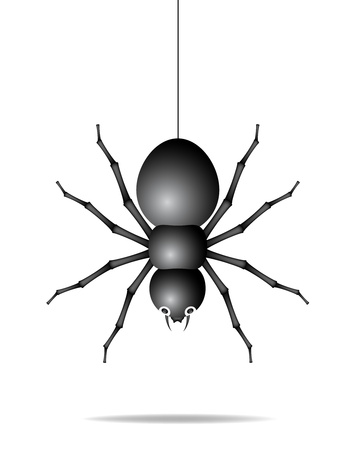 Spider hanging on a gossamer threadのイラスト素材