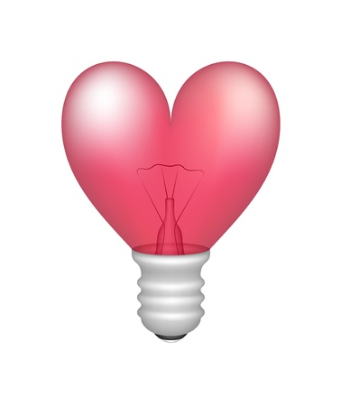 Bulb in shape of heartのイラスト素材