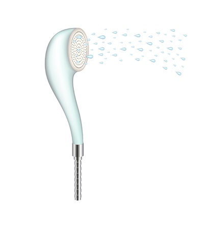 Flowing water from the shower のイラスト素材