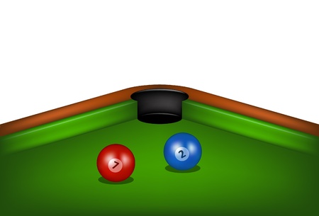 Billiard table with billiard balls