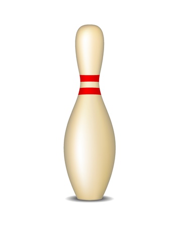 Bowling pin with red stripesのイラスト素材