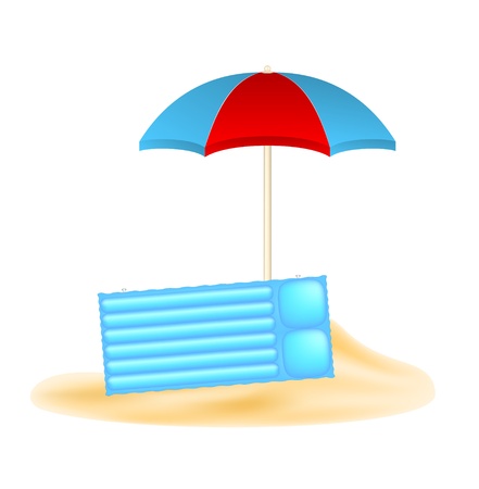 Beach concept with beach umbrella and air mattressのイラスト素材