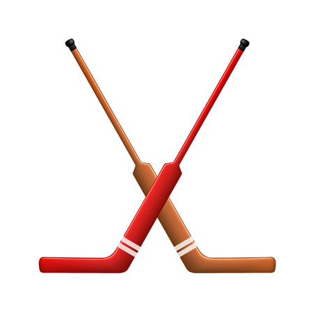 Two crossed hockey sticks for goaliesのイラスト素材