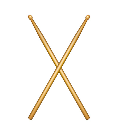 Crossed pair of wooden drumsticksのイラスト素材