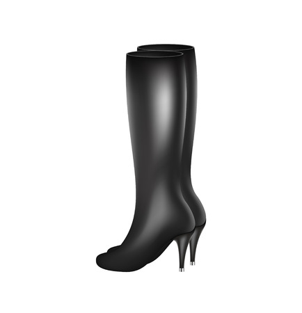 Leather boots with high heelsのイラスト素材