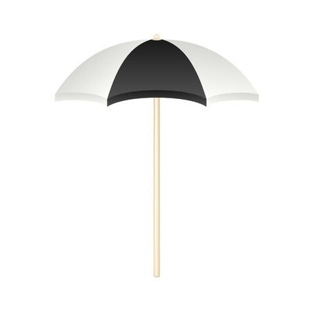Beach umbrella in black and white design のイラスト素材