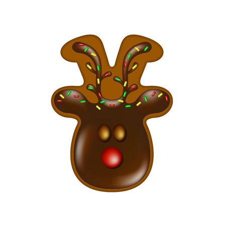 Christmas gingerbread reindeerのイラスト素材
