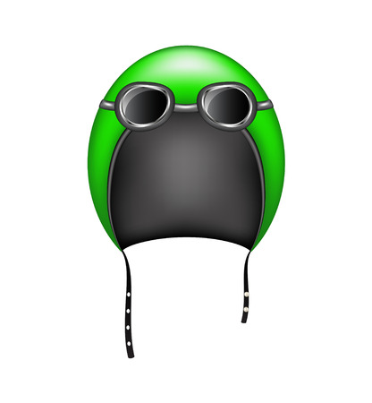 Retro motorcycle helmet and gogglesのイラスト素材