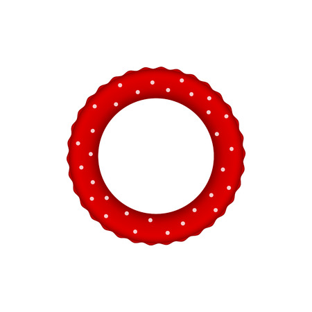 Red pool ring with white dotsのイラスト素材